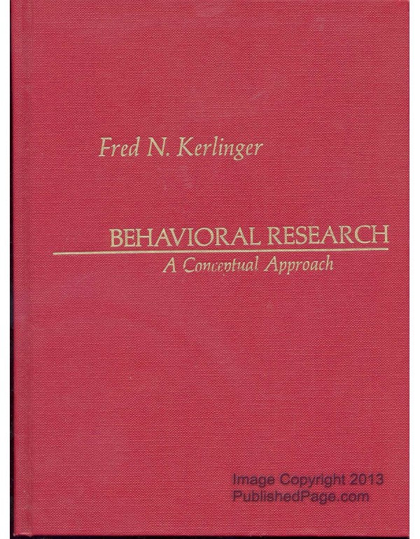 Behavioral Research: A Conceptual Approach