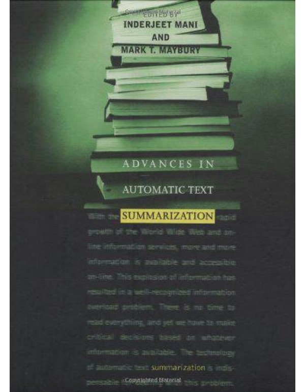 Advances in Automatic Text Summarization (Mit Pres...