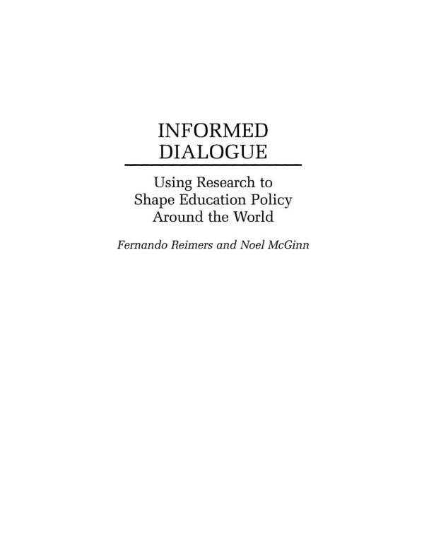 Informed Dialogue: Using Research to Shape Educati...