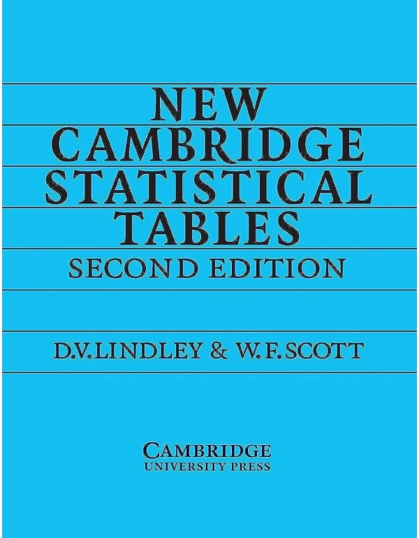 New Cambridge Statistical Tables