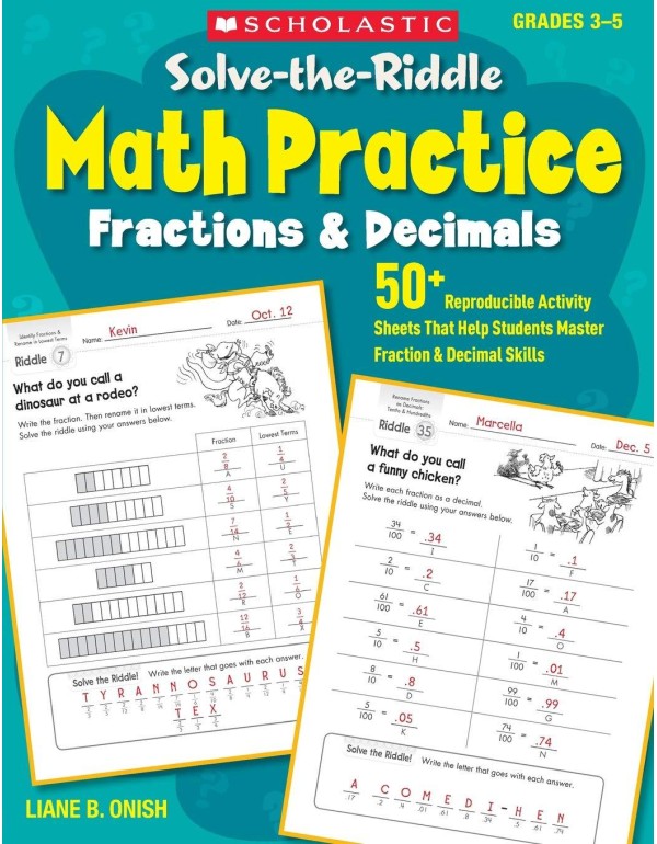 Solve-the-Riddle Math Practice: Fractions & Decima...