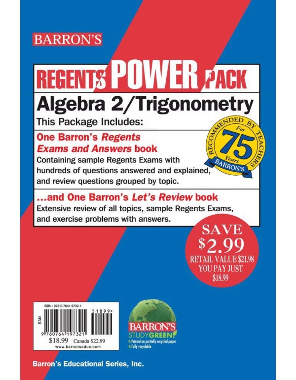 Algebra 2/Trigonometry Power Pack (Barron's Regent...